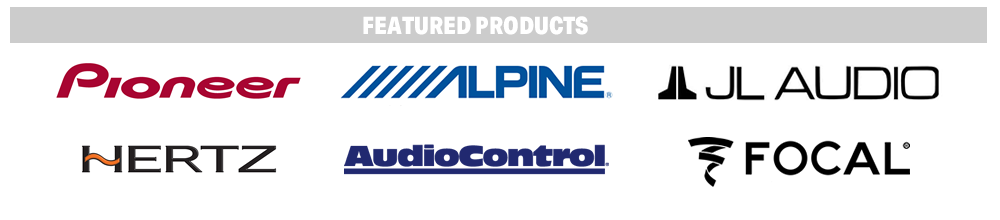 Featured brands are Pioneer Electronics, Alpine, JL Audio, Focal, Hertz and Audio Control